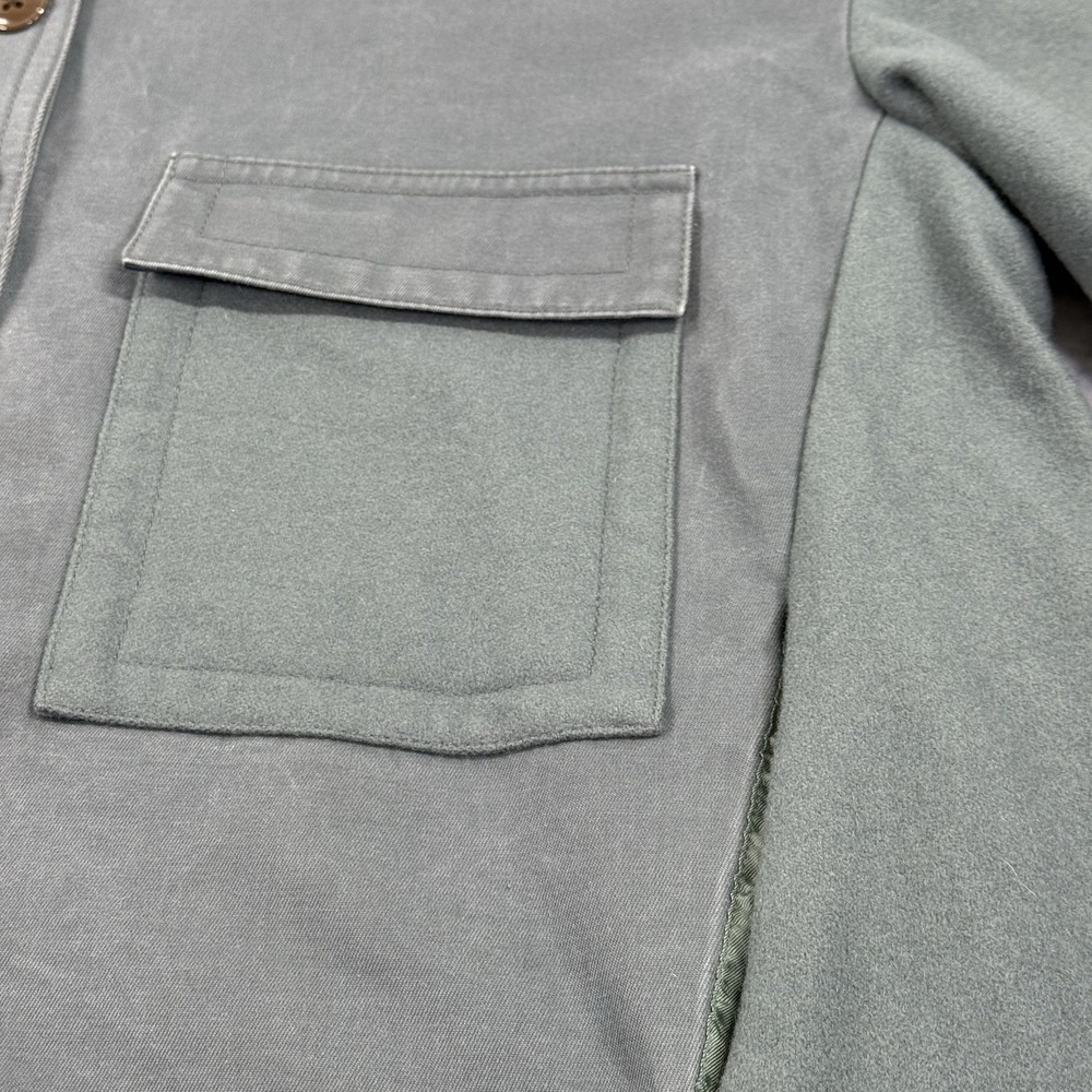 J. Crew Anorak Hooded Pullover Jacket Womens L 1/4 Button High Low Canvas Fleece - Picture 12 of 16